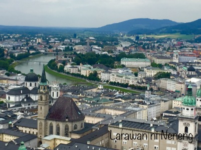 Aerial view of Salzburg taken from Fortress Hohensazburg